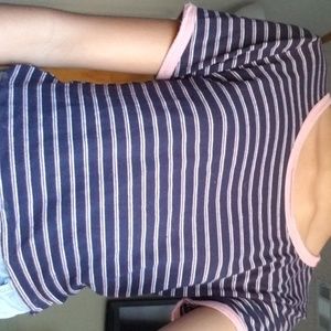 Striped crop tee